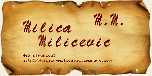 Milica Milićević vizit kartica